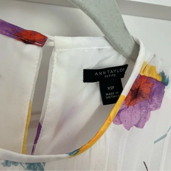 Ann Taylor Pleated Floral Midi Dress - Multicolor - Picture 4 of 4